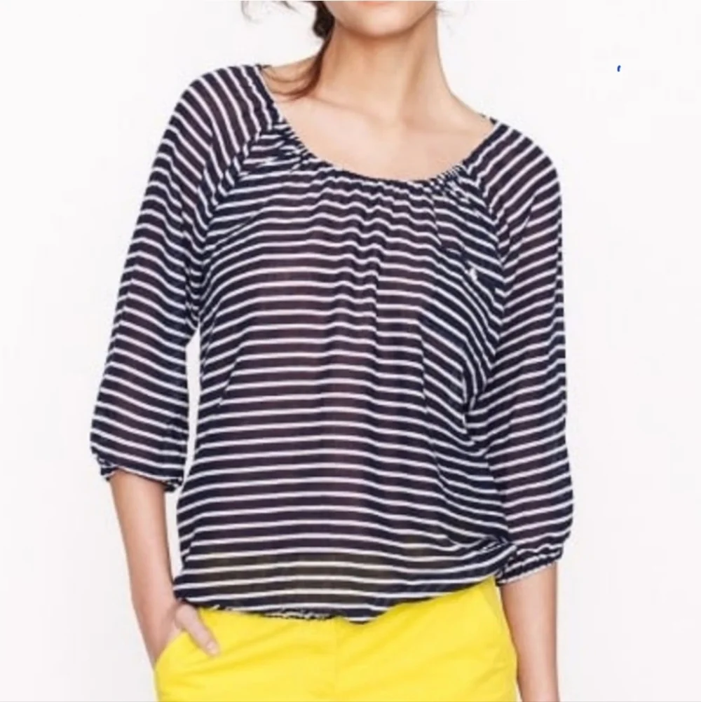 J.Crew Whisper Gauze Peasant Blouse Top size XXS NEW
